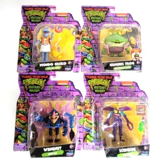 Nickelodeon Other - TMNT Mutant Mayhem MONDO GECKO/GENGHIS FROG/WINGNUT/SCUMBUG - Set of 4